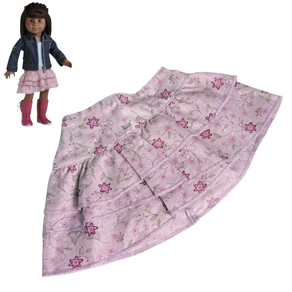 American Girl Floral Doll Skirt Pretty Print Outfit Accessory Asymmetrical Tier